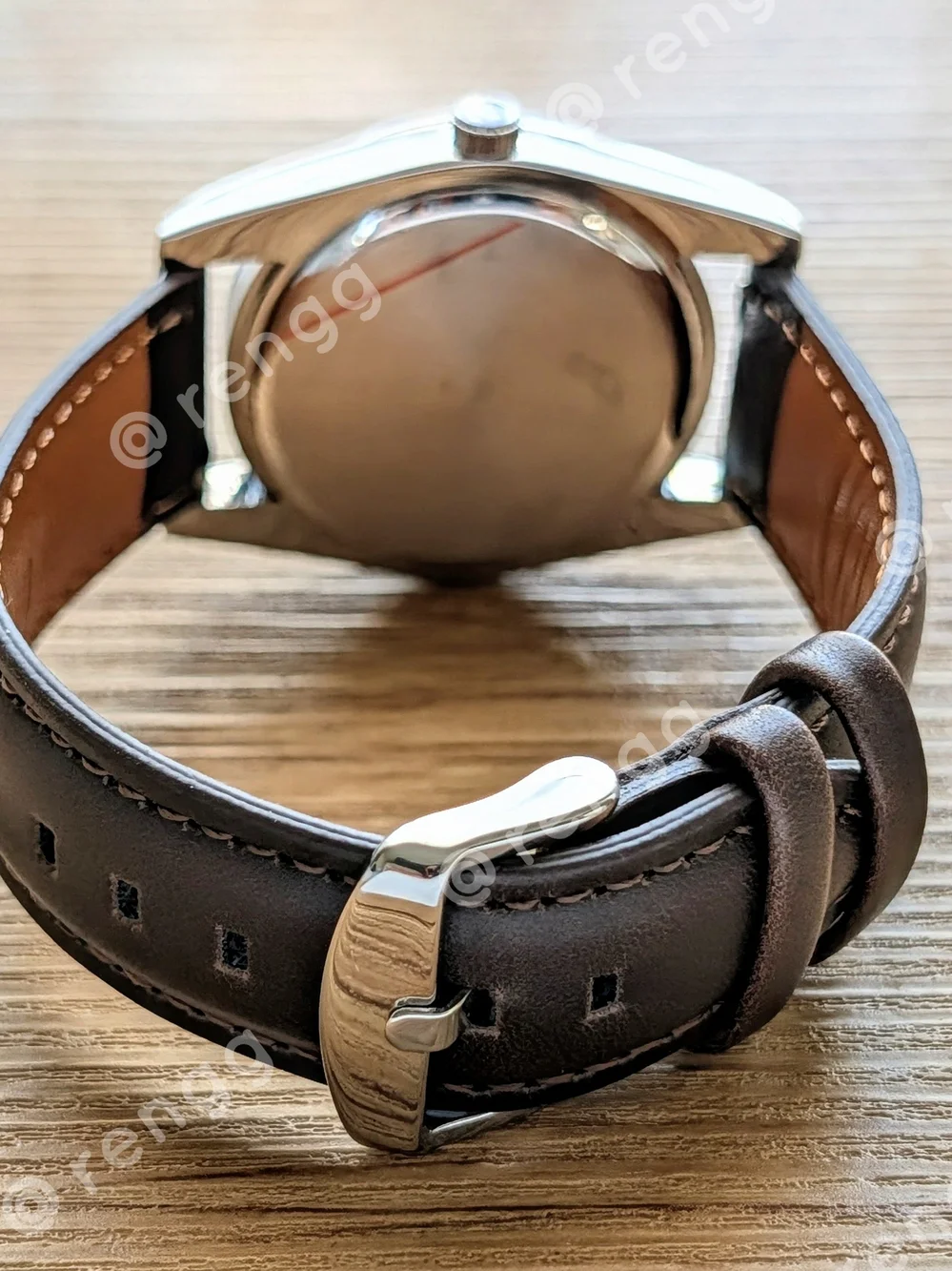 Seiko Orange & Black THE EYE Leather Strap Watch Smooth Sweep Second